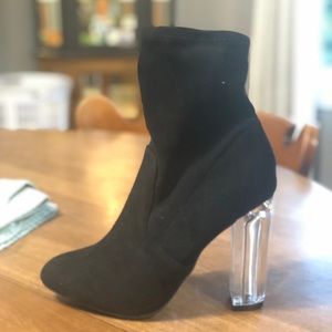 Fashion nova clear heeled boots